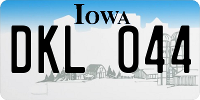 IA license plate DKL044