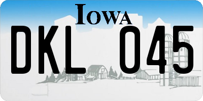 IA license plate DKL045