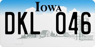 IA license plate DKL046