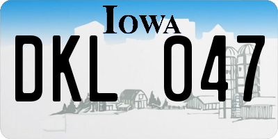 IA license plate DKL047