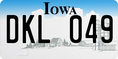 IA license plate DKL049