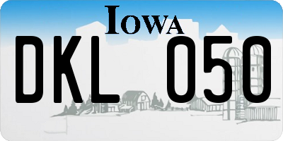 IA license plate DKL050