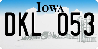 IA license plate DKL053