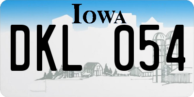 IA license plate DKL054