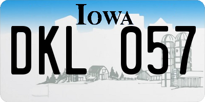 IA license plate DKL057