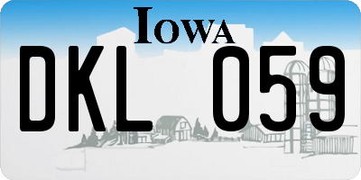 IA license plate DKL059