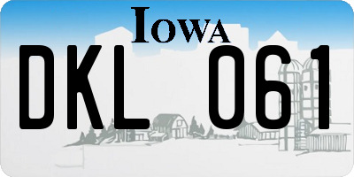IA license plate DKL061