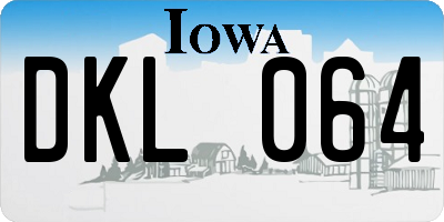 IA license plate DKL064