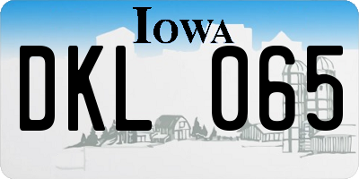 IA license plate DKL065