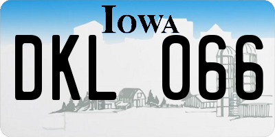 IA license plate DKL066