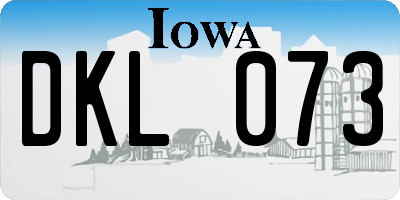 IA license plate DKL073