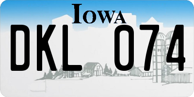 IA license plate DKL074