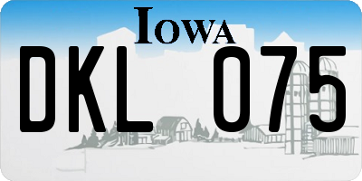 IA license plate DKL075