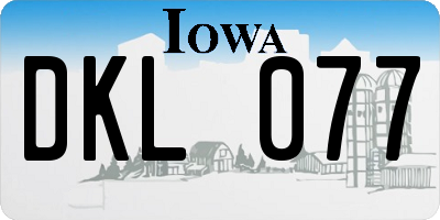 IA license plate DKL077