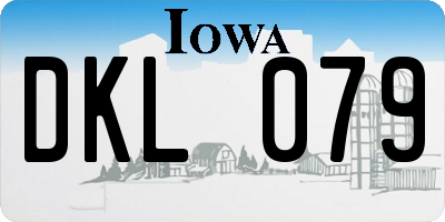 IA license plate DKL079