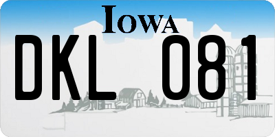 IA license plate DKL081