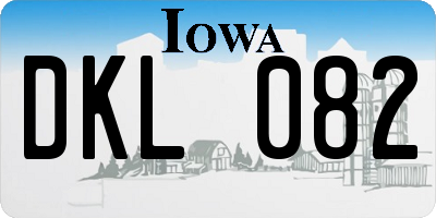 IA license plate DKL082