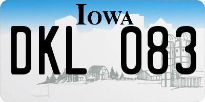IA license plate DKL083