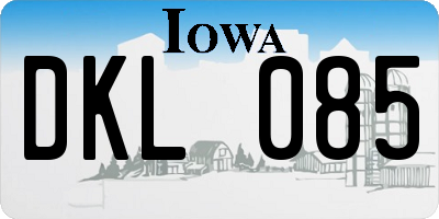 IA license plate DKL085