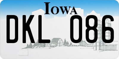 IA license plate DKL086