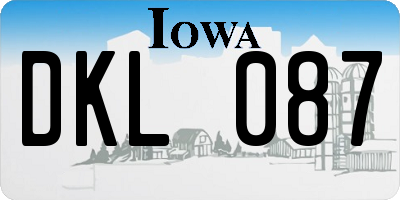 IA license plate DKL087