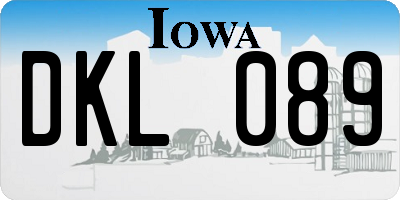 IA license plate DKL089