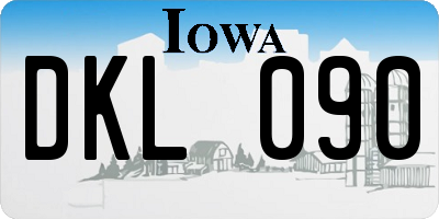 IA license plate DKL090