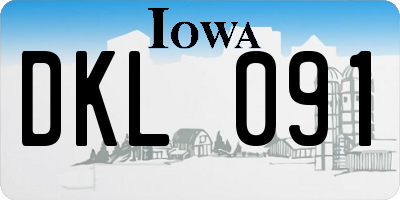 IA license plate DKL091