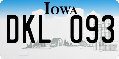 IA license plate DKL093