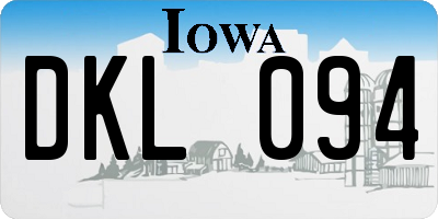 IA license plate DKL094