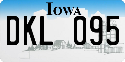 IA license plate DKL095