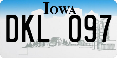 IA license plate DKL097