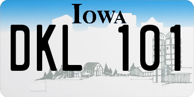 IA license plate DKL101