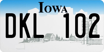 IA license plate DKL102
