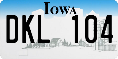 IA license plate DKL104