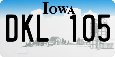 IA license plate DKL105