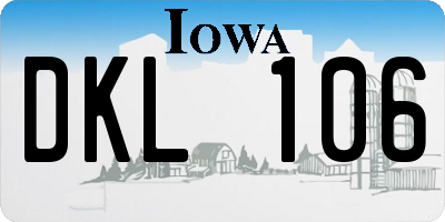 IA license plate DKL106