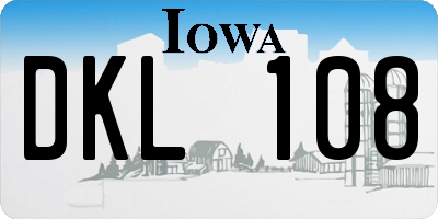 IA license plate DKL108