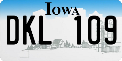 IA license plate DKL109