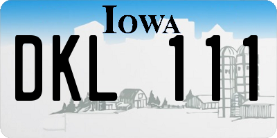IA license plate DKL111
