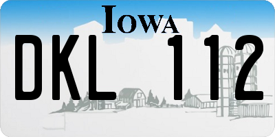IA license plate DKL112