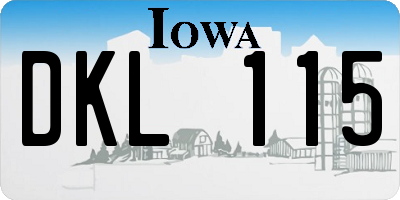 IA license plate DKL115