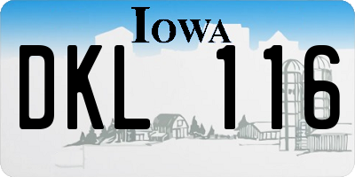 IA license plate DKL116