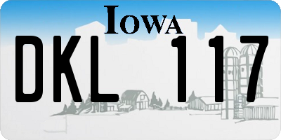 IA license plate DKL117