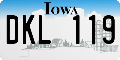 IA license plate DKL119