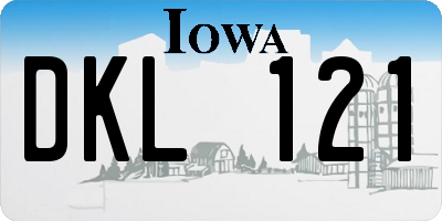 IA license plate DKL121