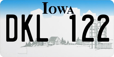 IA license plate DKL122