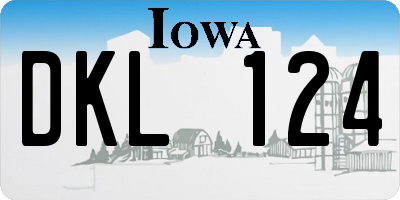 IA license plate DKL124