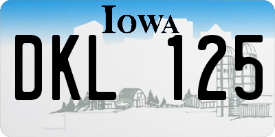 IA license plate DKL125