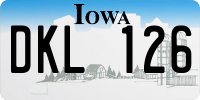 IA license plate DKL126